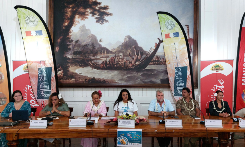 La conférence de presse pour l'annonce du Hiva Vaevae 'Arearea.  Crédit : Présidence