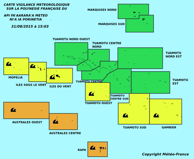 Une houle de 5 à 6 mètres prévue mardi et mercredi aux Australes