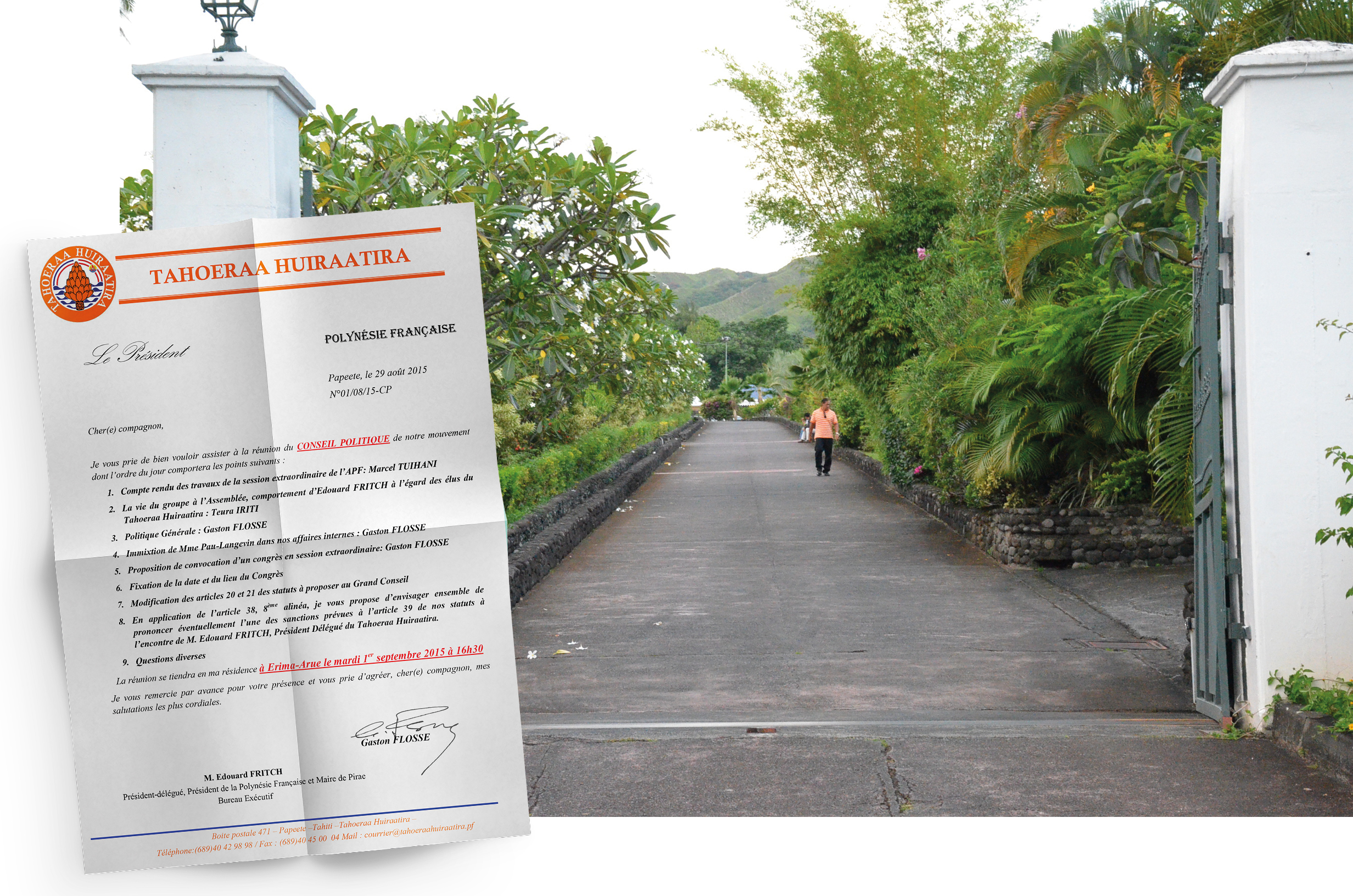 Un conseil politique prévoit, mardi soir à Erima, de statuer sur l'avenir d'Edouard Fritch au sein du Tahoera'a.