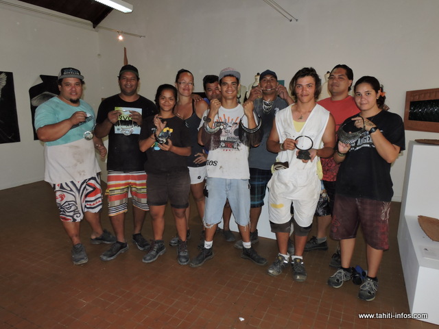 Les élèves des 2 ème  et 3 ème  années qui ont choisi l'option gravure