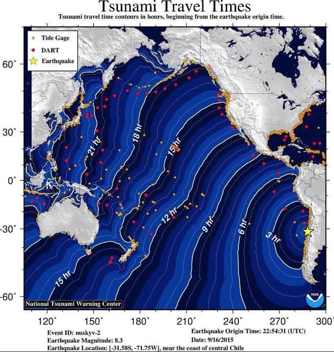 Chile azotado por un terremoto de magnitud 7,2, alerta de tsunami, Polinesia levemente afectada
