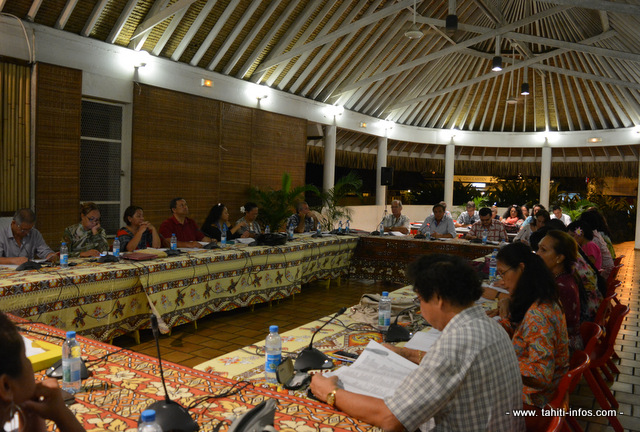 Le conseil municipal de Papeete s'est réuni exceptionnellement, mardi soir, sous le fare potee des jardins de la mairie en raison de travaux en cours dans la salle du conseil.