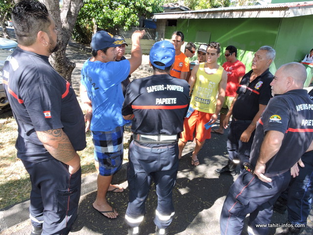 Le premier rendez-vous a été fixé au collège de Taunoa, où attendait le référent du quartier Lagarde, Michel Temauri, président de l'association "A Ti'a Taunoa".