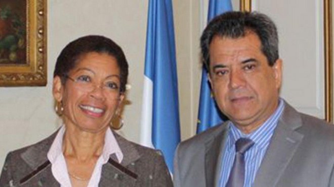 La ministre des Outre-mer et le président polynésien Edouard Fritch en octobre 2014 au ministère des Outre-mer (Photo Présidence de la Polynésie).