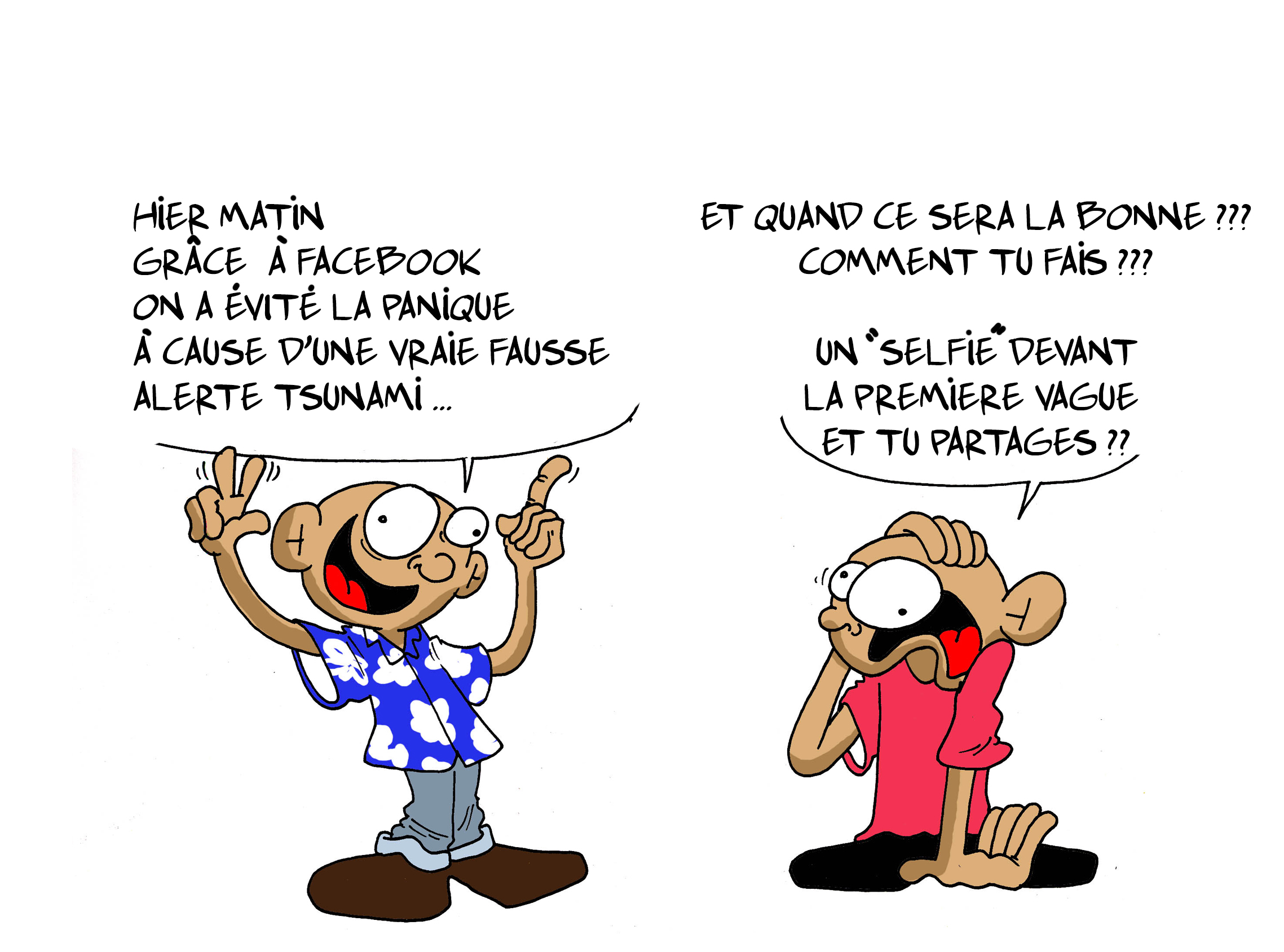 "Les alertes tsunami sur Facebook" par Munoz