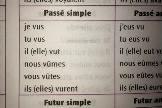 "Je vus, tu vus, il vut...": la conjugaison fantaisiste du verbe "voir" dans un manuel scolaire