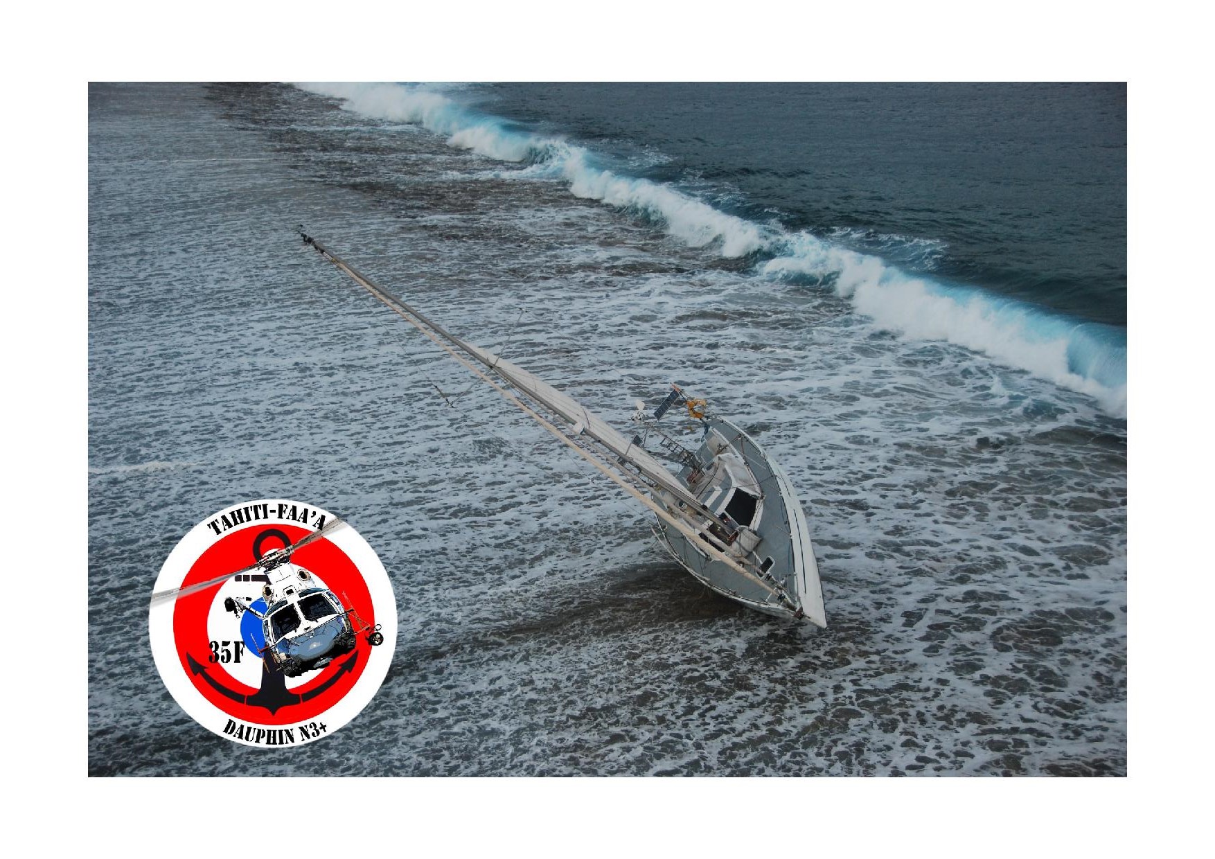 Un voilier s'échoue à Taha'a, un homme de 70 ans sauvé par hélitreuillage