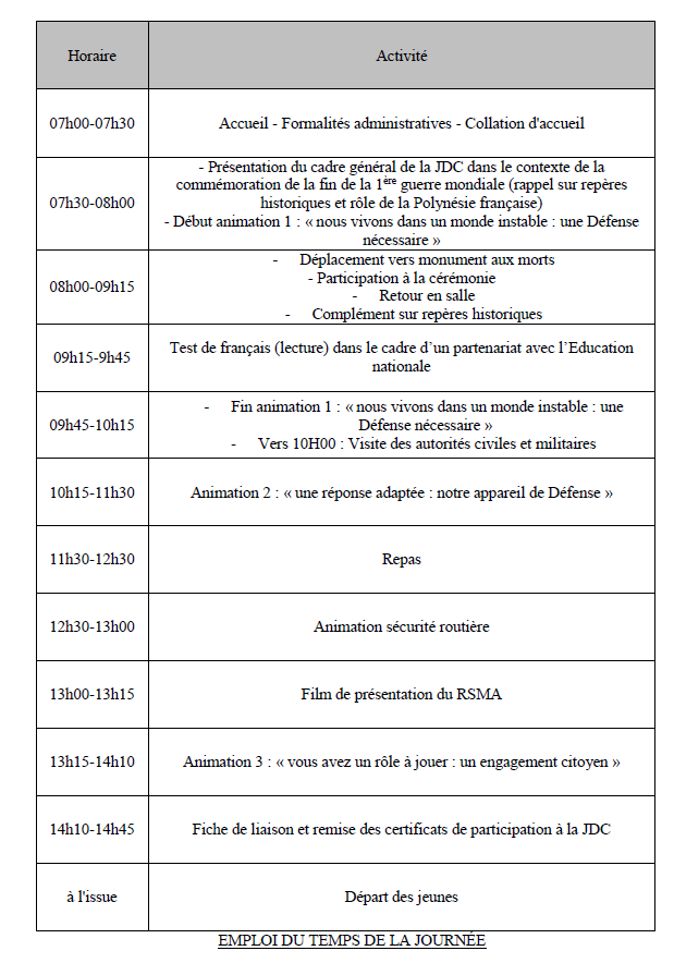 Journée défense et citoyenneté le 11 novembre