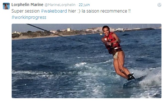 En juin 2014, une session de wakeboard à Tahiti qui avait terminé aux urgences..du Taaone