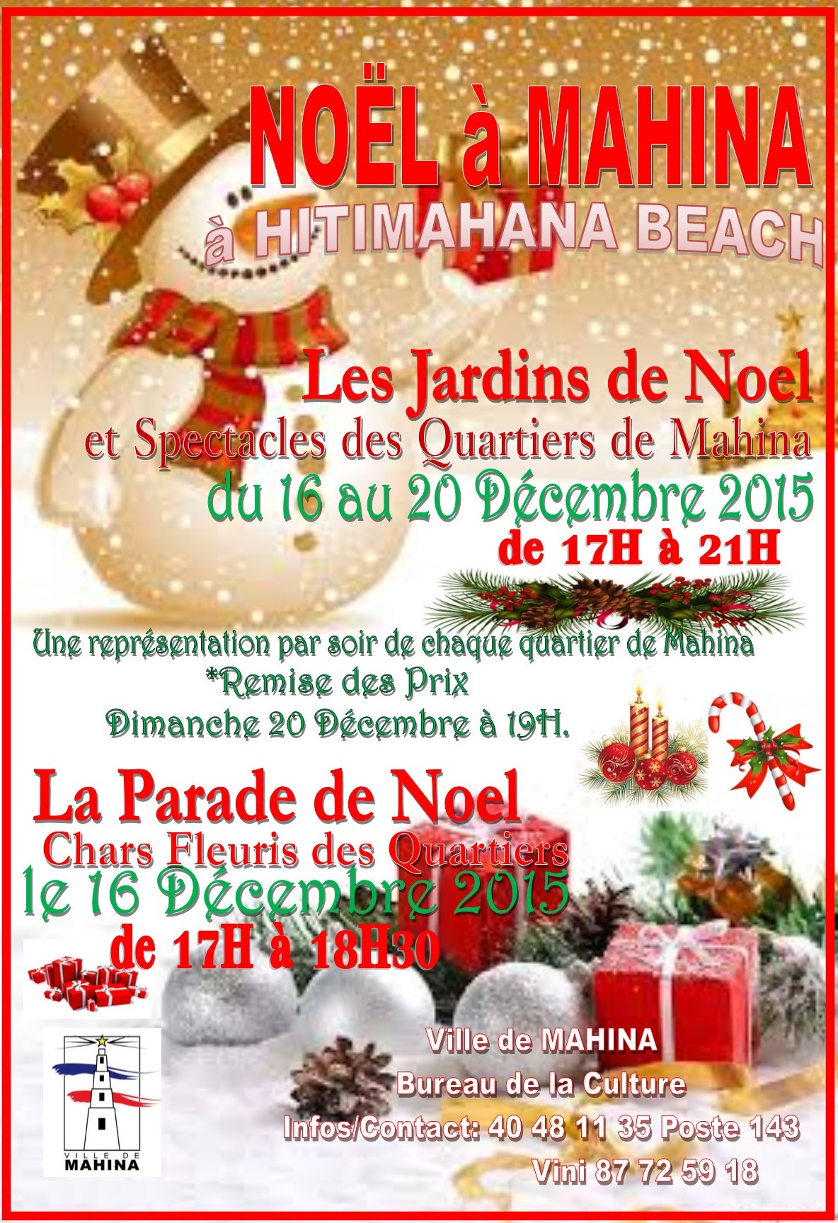 Mahina : La commune célèbre les festivités de noël à partir de demain