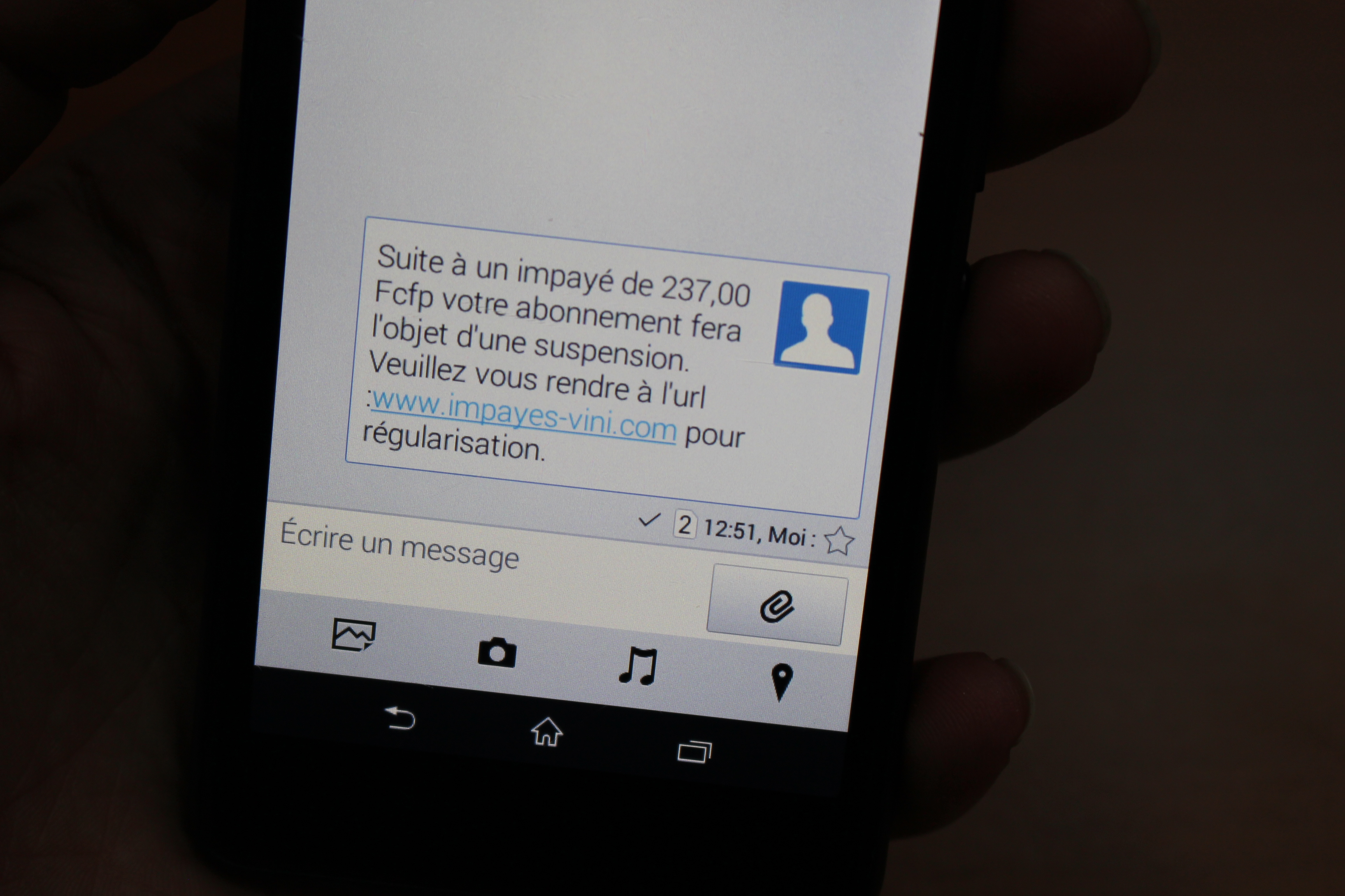 Attention ! Fraude par SMS