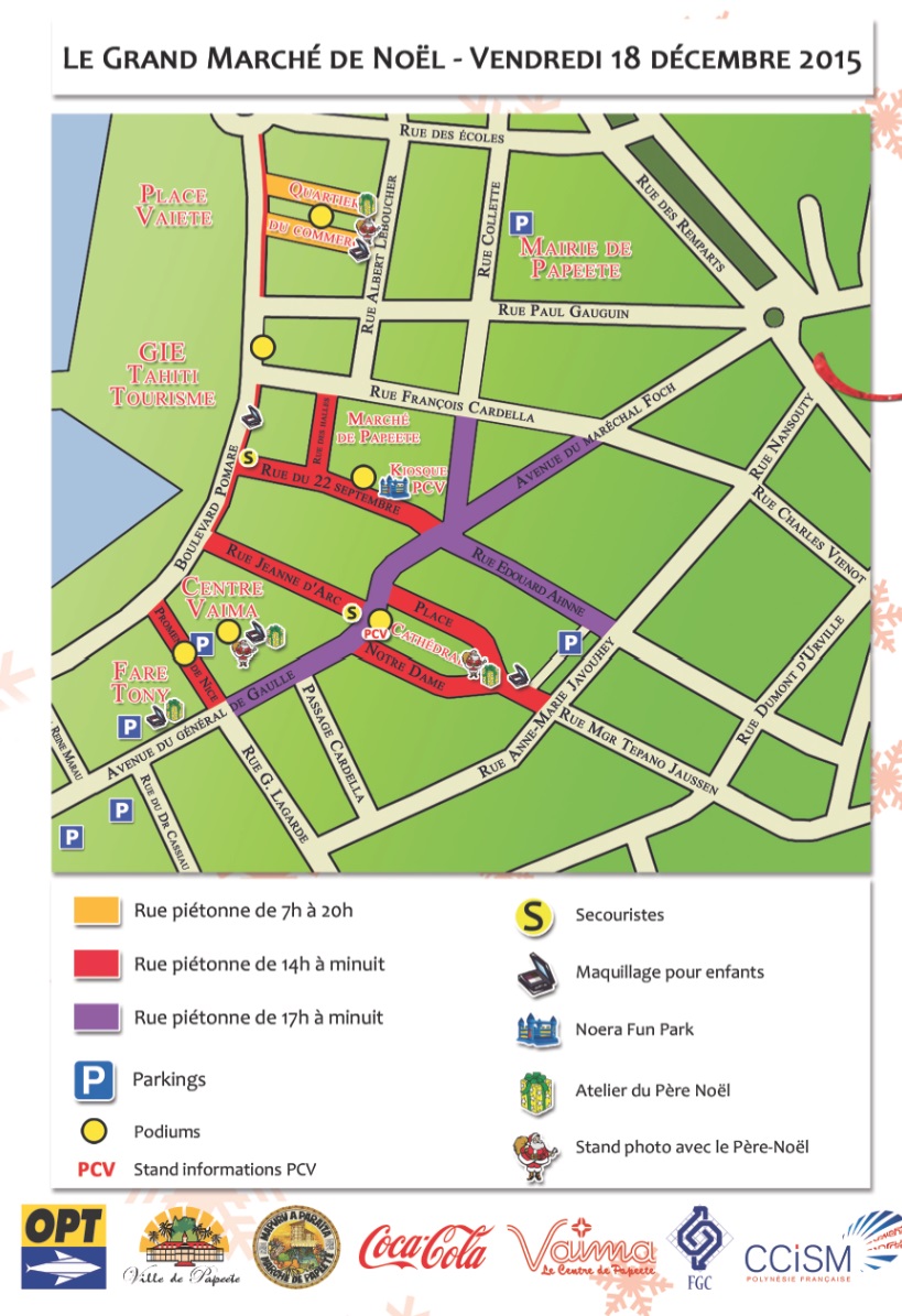 Le plan des zones piétonnes de vendredi soir