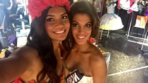 Vaimiti Teiefitu, aux côtés de Miss France 2016. Photo : Facebook Vaimiti Teiefitu
