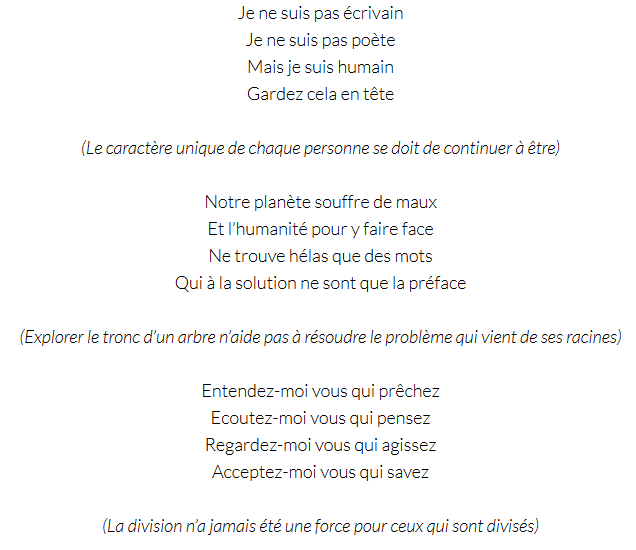La poésie pour un "coup de gueule pacifique"