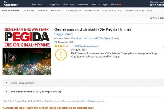 Amazon reverse aux réfugiés les recettes de la vente d'un "hymne" de Pegida