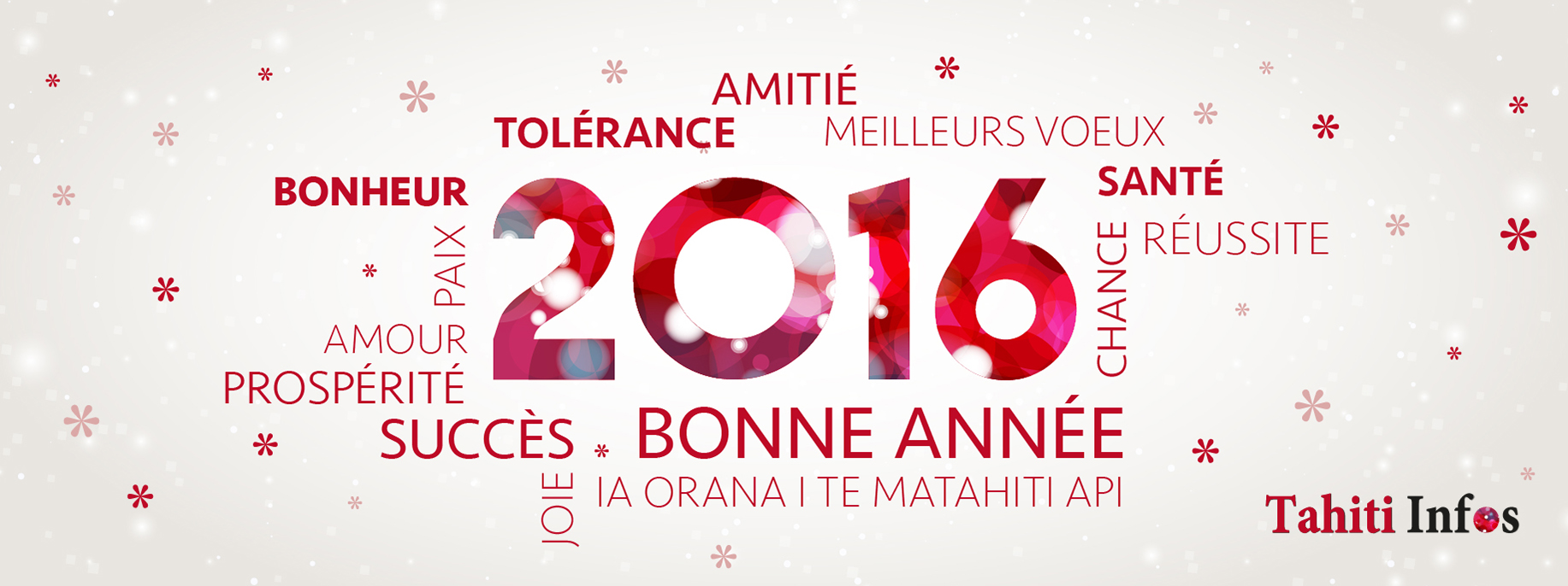 Toute l'équipe de Tahiti Infos vous souhaite ses meilleurs vœux pour la nouvelle année.