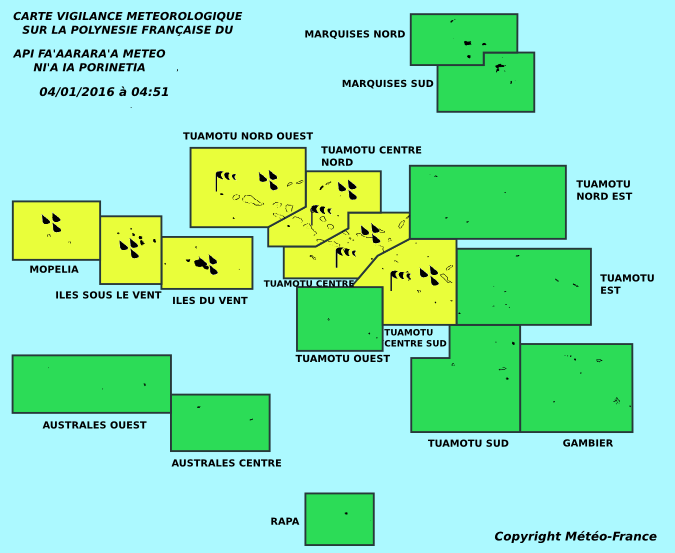 Les Tuamotu et la Société en vigilance jaune : appel à la prudence