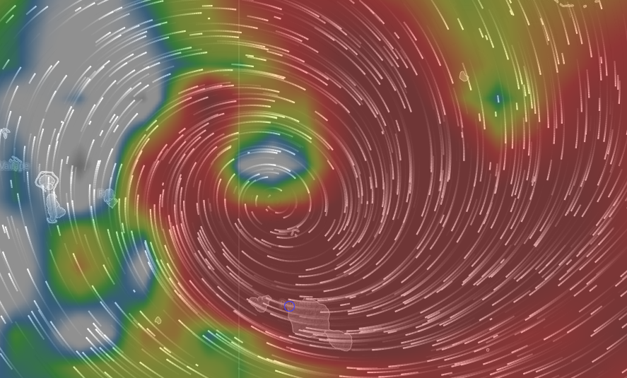 Sur le site internet Windyty.com, des vents à 45 kt (83 km/h) avec des rafales à 55 kt (102 km/h) sont annoncés pour la nuit du vendredi 15 au samedi 16 janvier