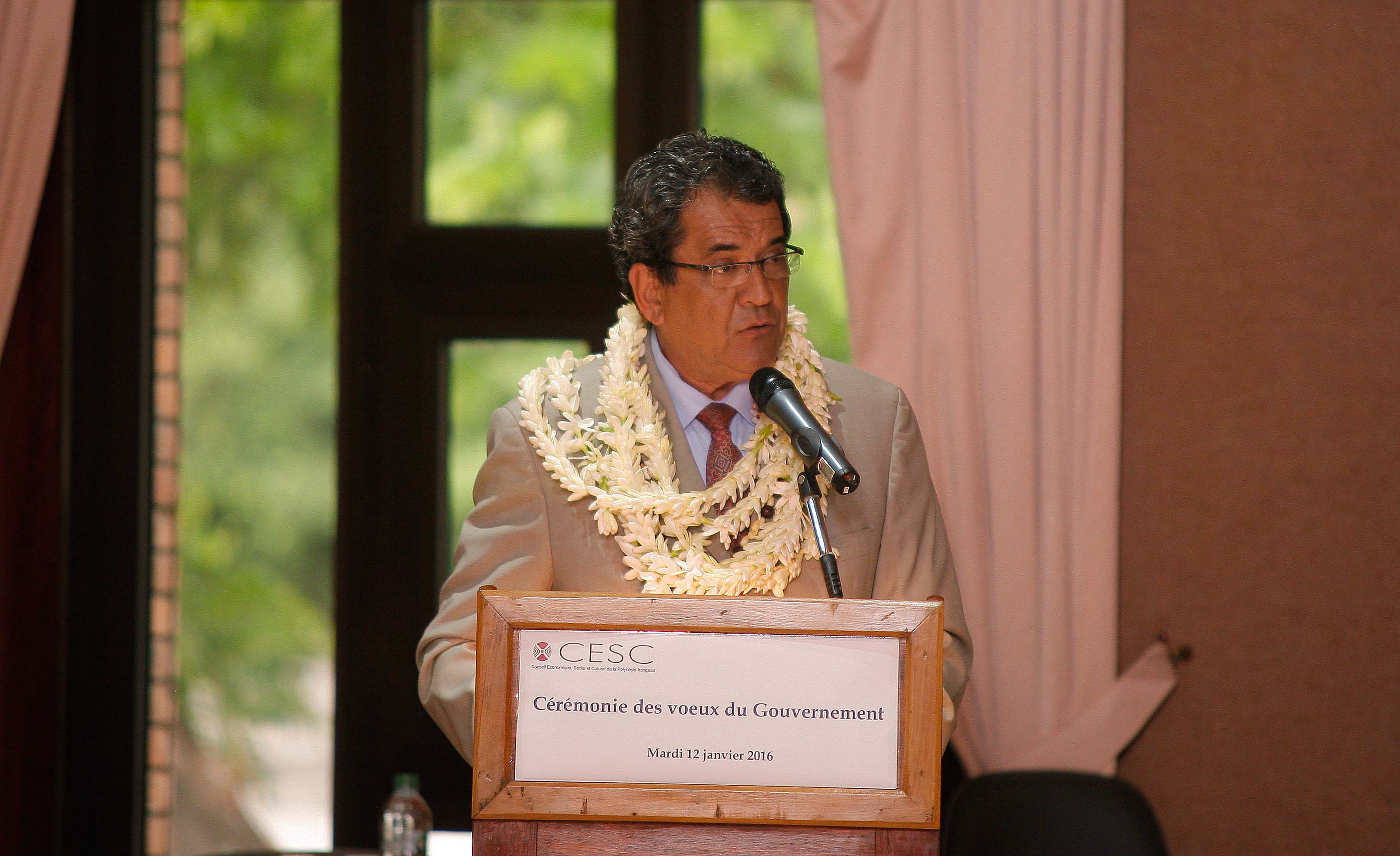 CESC : Edouard Fritch appelle au rassemblement à l'aube d'une année de réformes