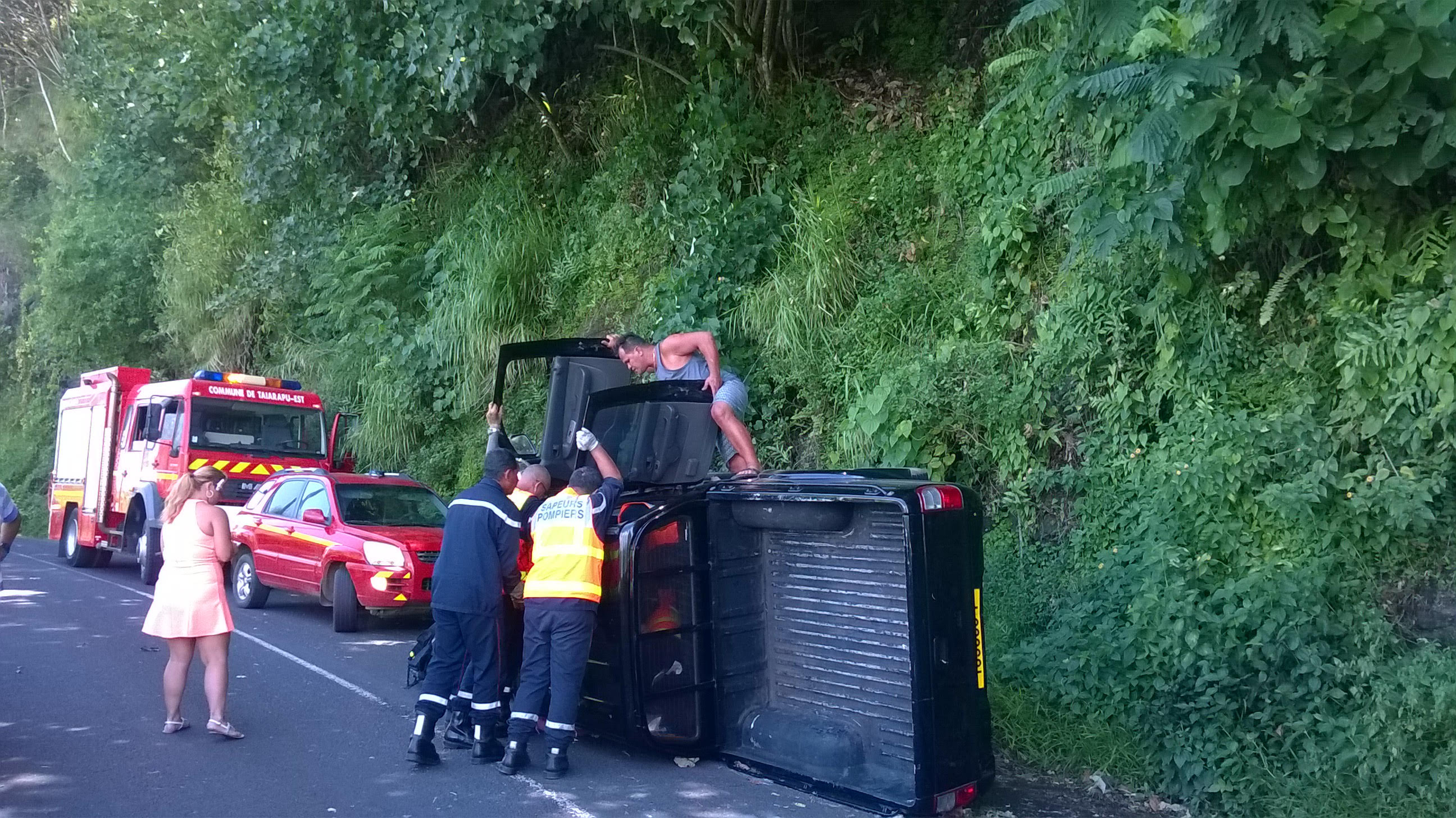 Les pompiers en intervention.