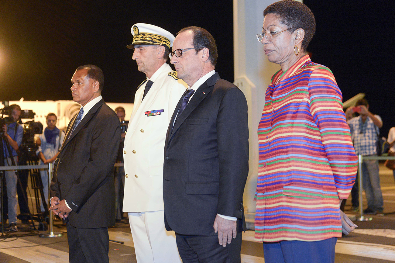 La ministre de l'Outremer lors de son voyage en Nouvelle-Calédonie en novembre 2014.
