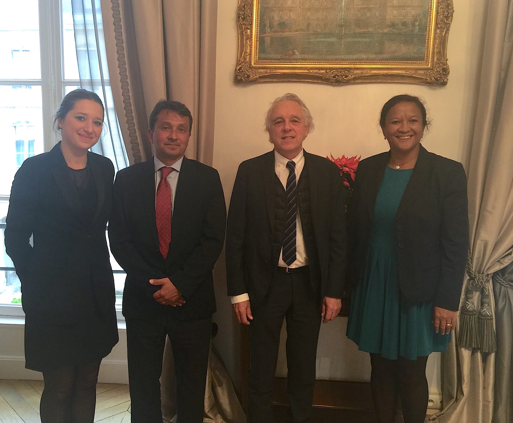Les sénateurs polynésiens en compagnie de Jacques Chiron, sénateur de l’Isère, président de la Fédération des entreprises publiques locales (FEPL).