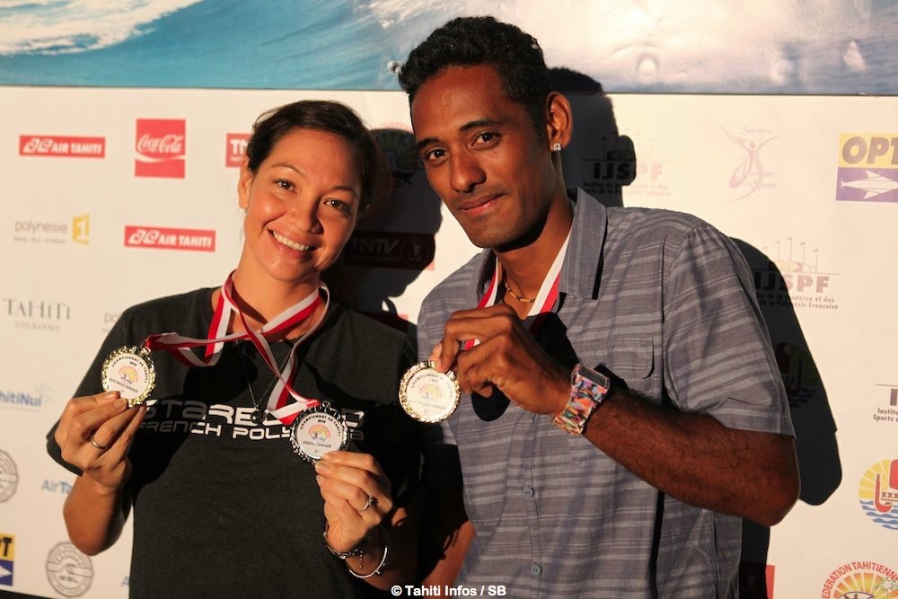 Hinarii Yiou et Niuhiti Buillard, ont reçu leurs médailles jeudi soir