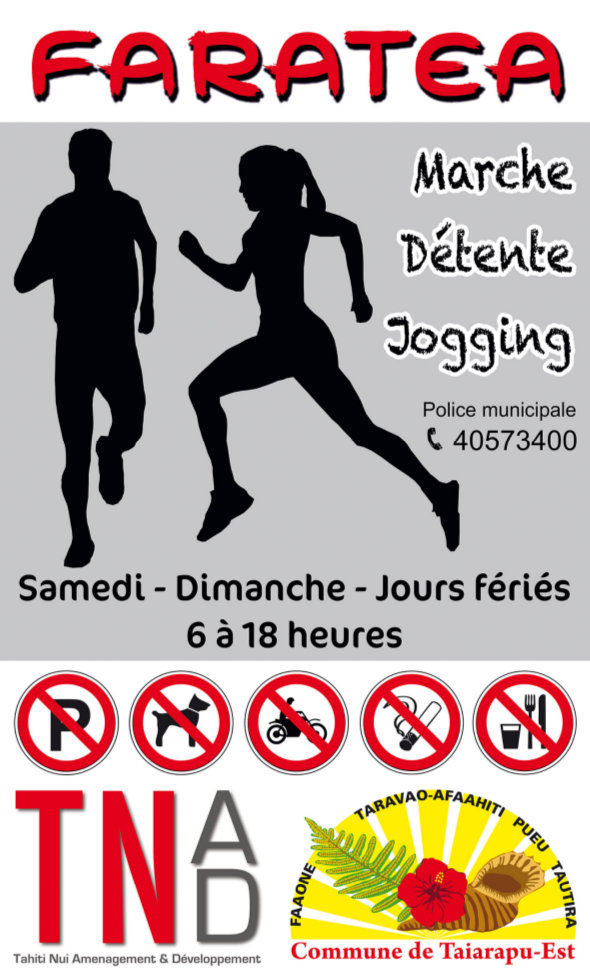 Les joggeurs de Taravao peuvent utiliser le site de Faratea, le week-end