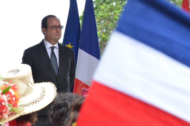 François Hollande, lundi 22 février à Taputapuatea.