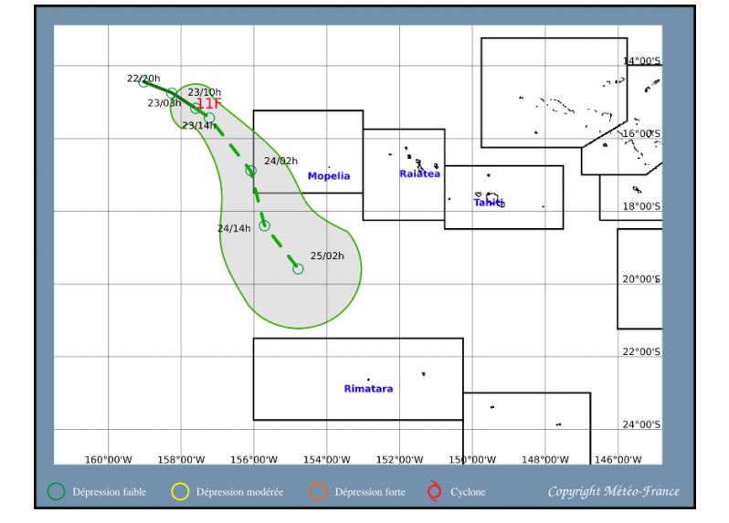 Les îles de la société et les Australes menacées par la dépression 11 F