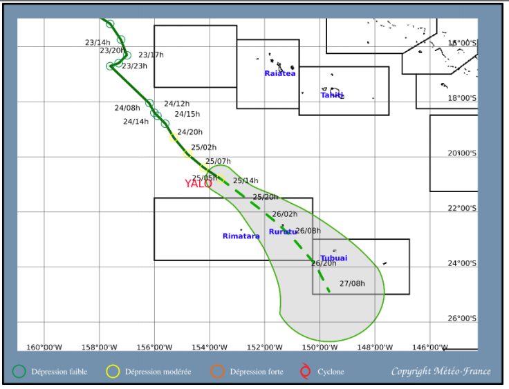 La dépression tropicale Yalo devrait s'affaiblir vendredi