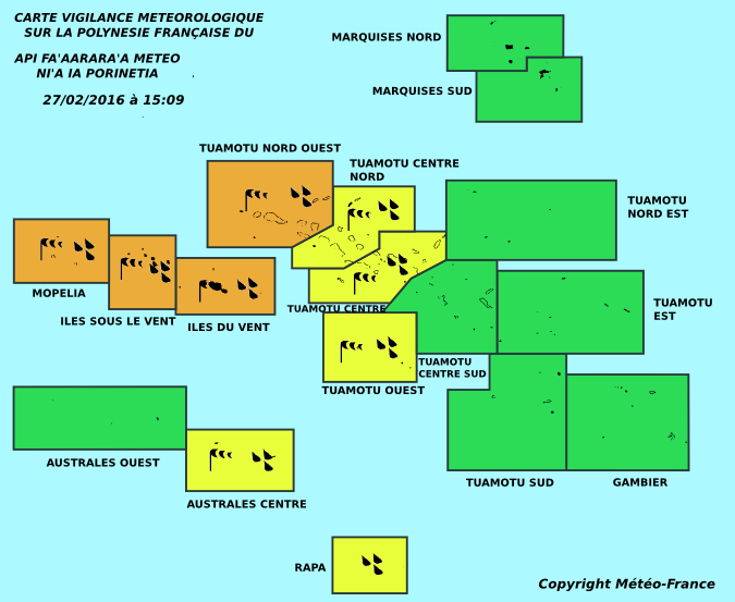 De fortes pluies prévues ce soir aux Tuamotu et sur La Société