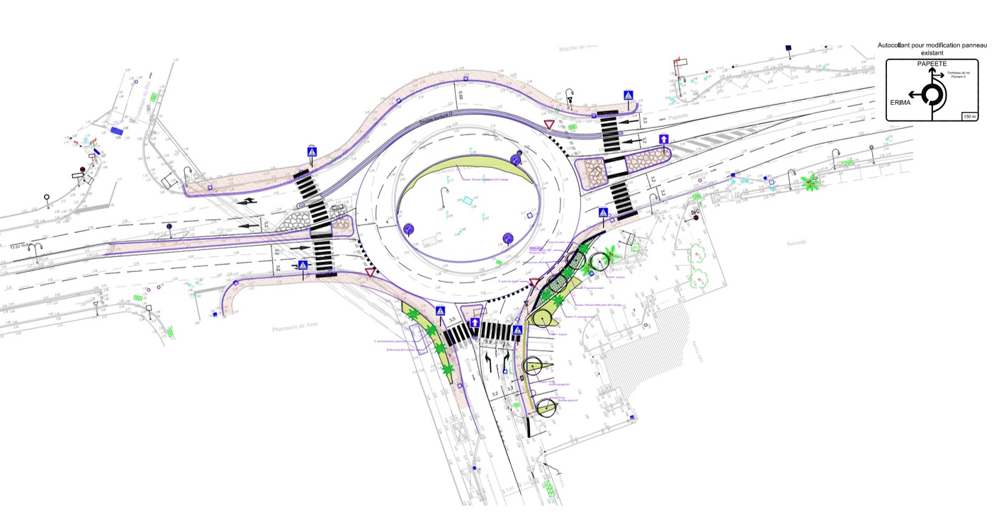 Réaménagement du giratoire de Erima