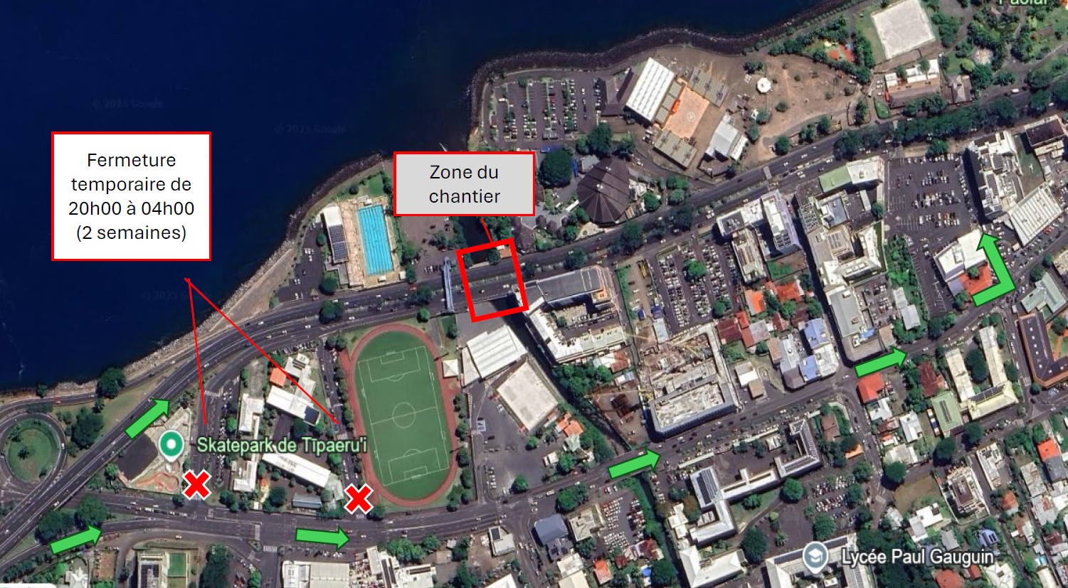 Rénovation des ponts de Tipaerui sur le front de mer de Papeete