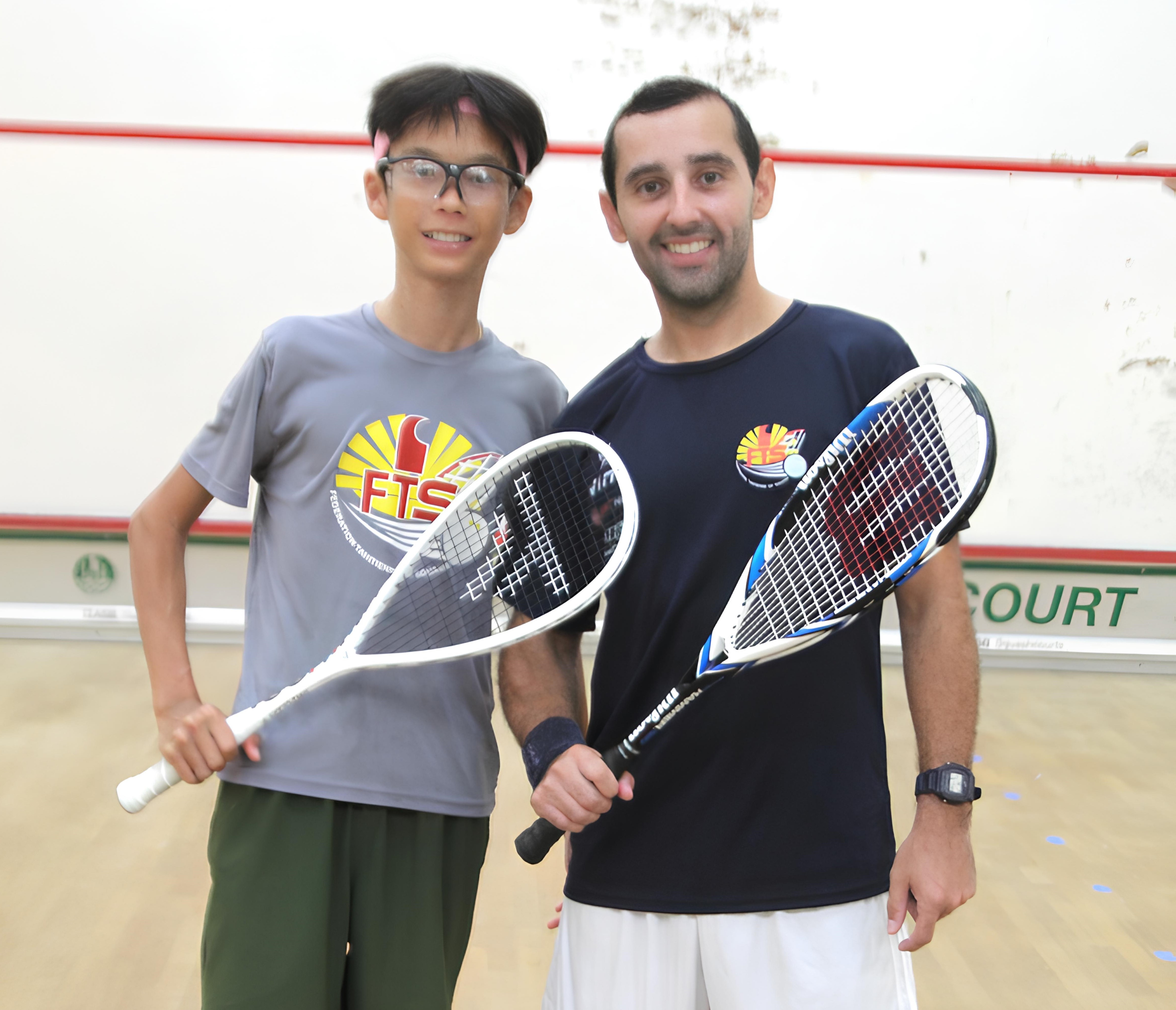 Nunui Lussan (à G) et Alexis Villar (à D) vont participer aux Oceania de squash à Samoa.