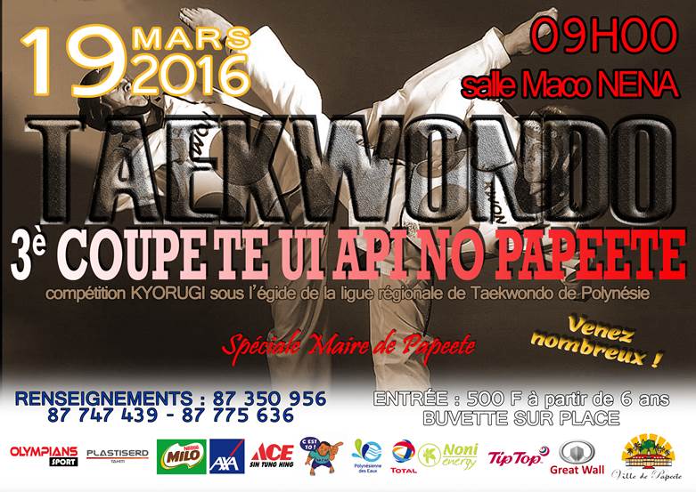 Taekwondo : Te Ui Api no Papeete organise sa troisième coupe ce samedi!