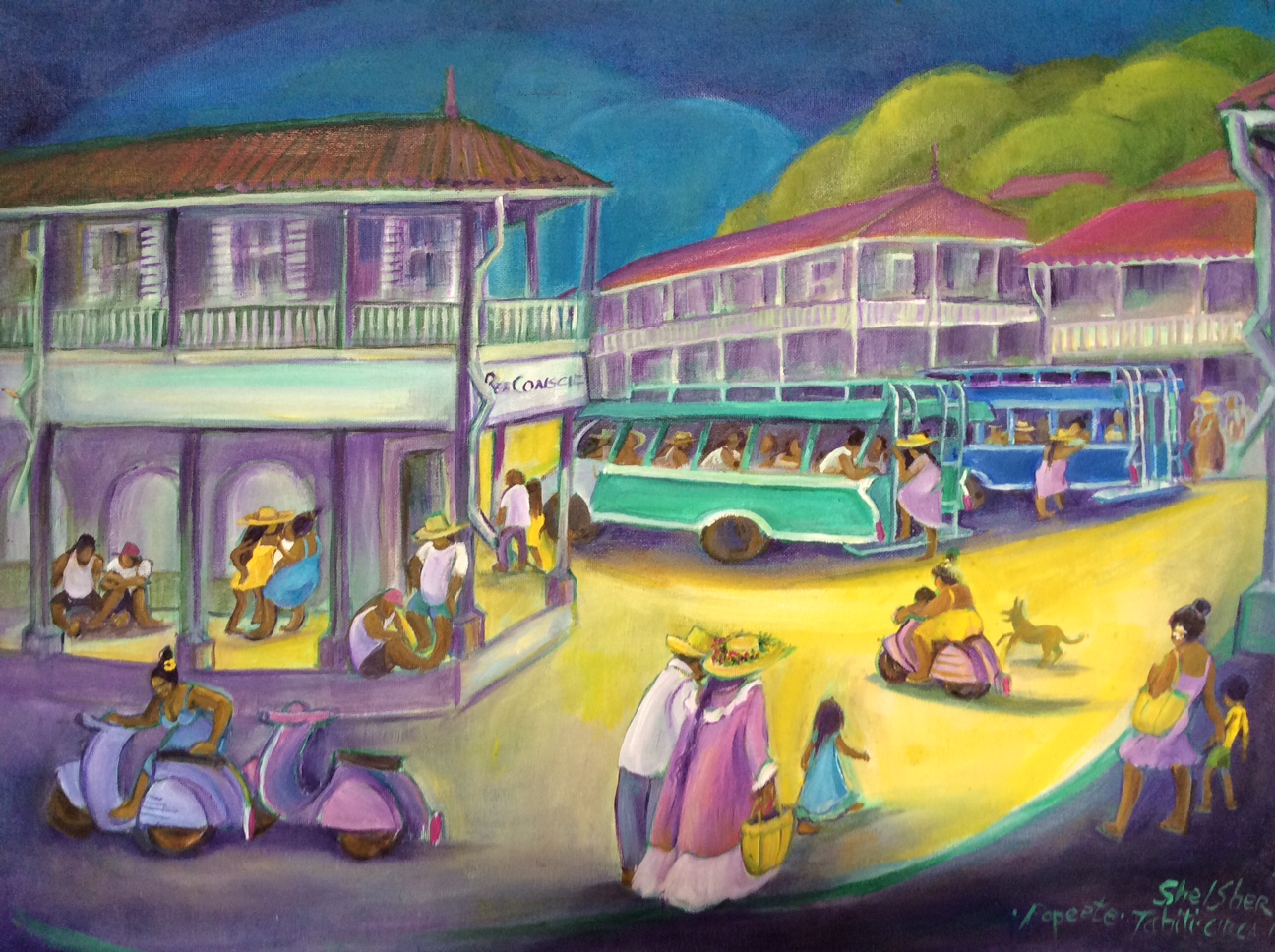 Les scènes du quotidien mettant en lumière le mode de vie local sont la patte de l'artiste.