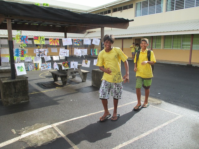 En octobre dernier, le collège de Taunoa avait déjà participé à la Grande Lessive.
