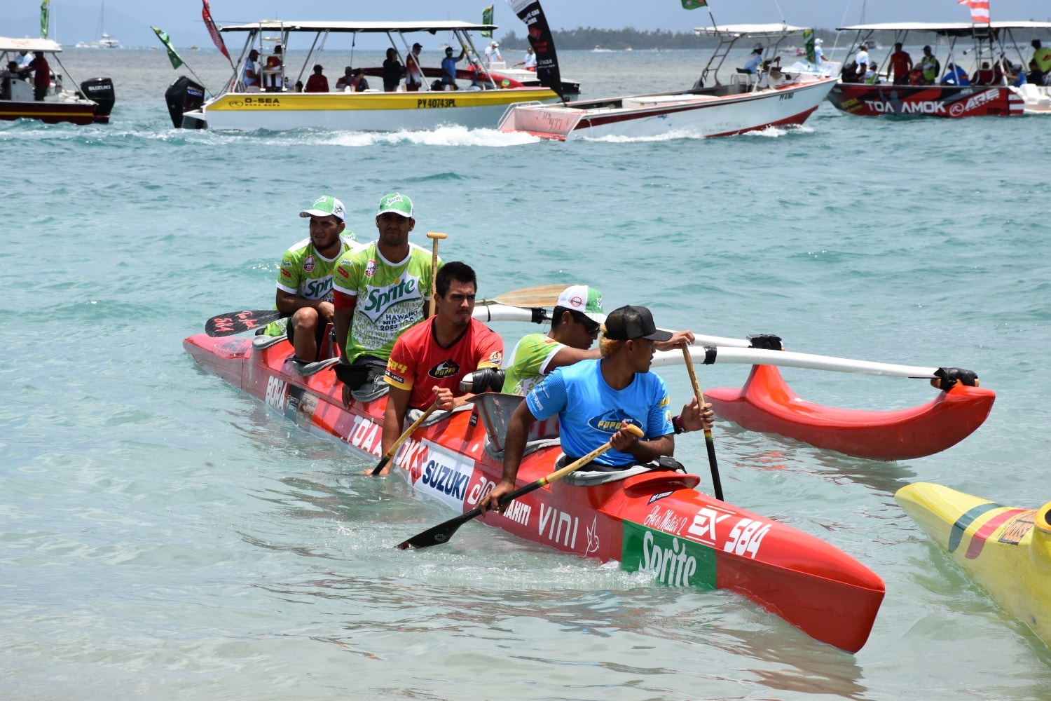 l’équipe de Bora Bora, Popora te hoe mamu, à crée la surprise lors de cette étape en montant sur la troisième marche du podium.