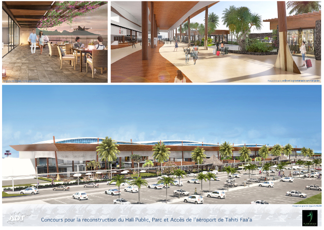 Le thème de la pirogue a été retenu pour le dessin du hall. Les piliers sont comme des rames enfoncées dans l'eau. Sur le toit, on retrouve les ondulations de la mer.