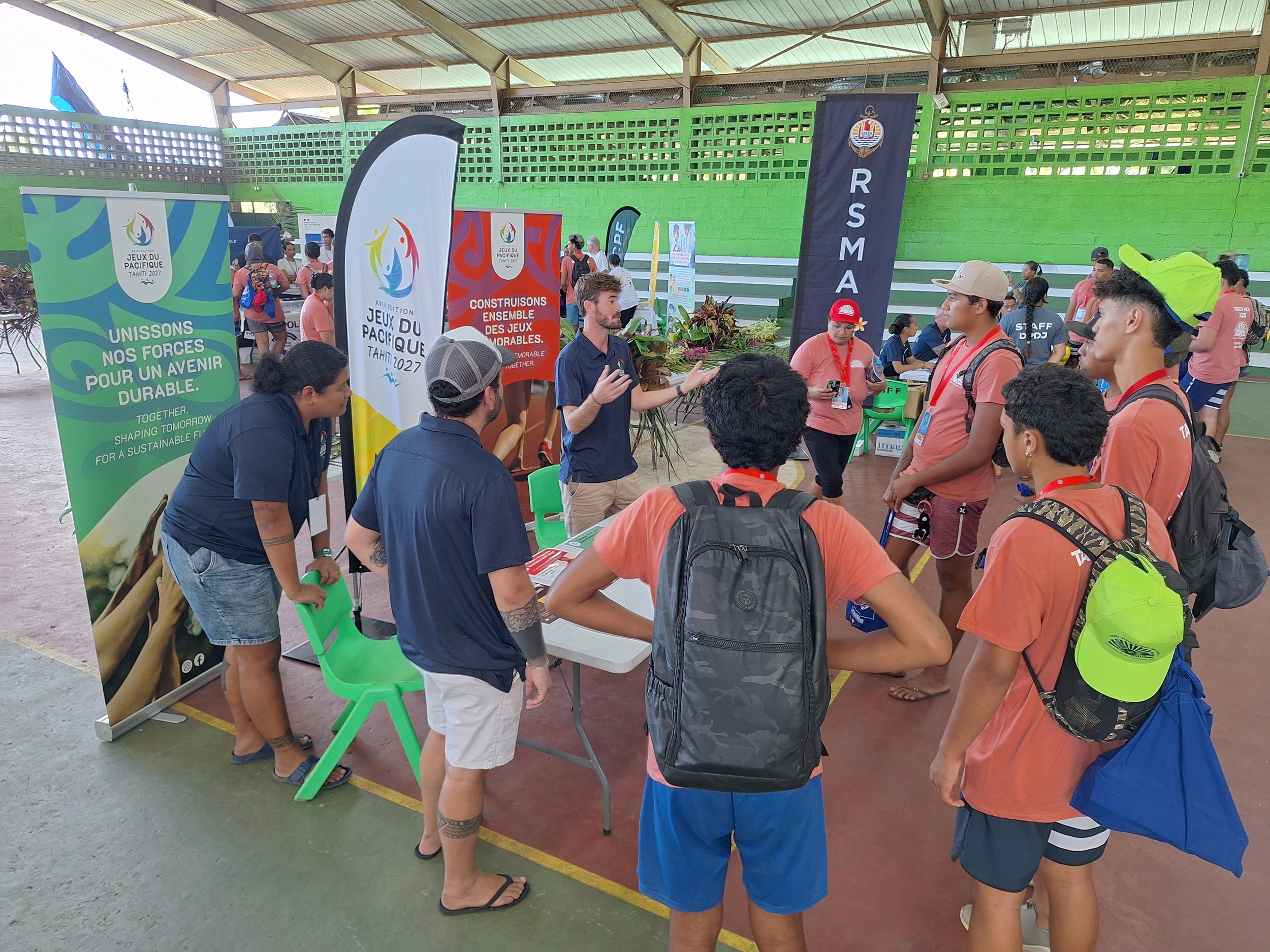 Cap sur Tahiti 2027 sur le stand du comité organisateur des Jeux du Pacifique.