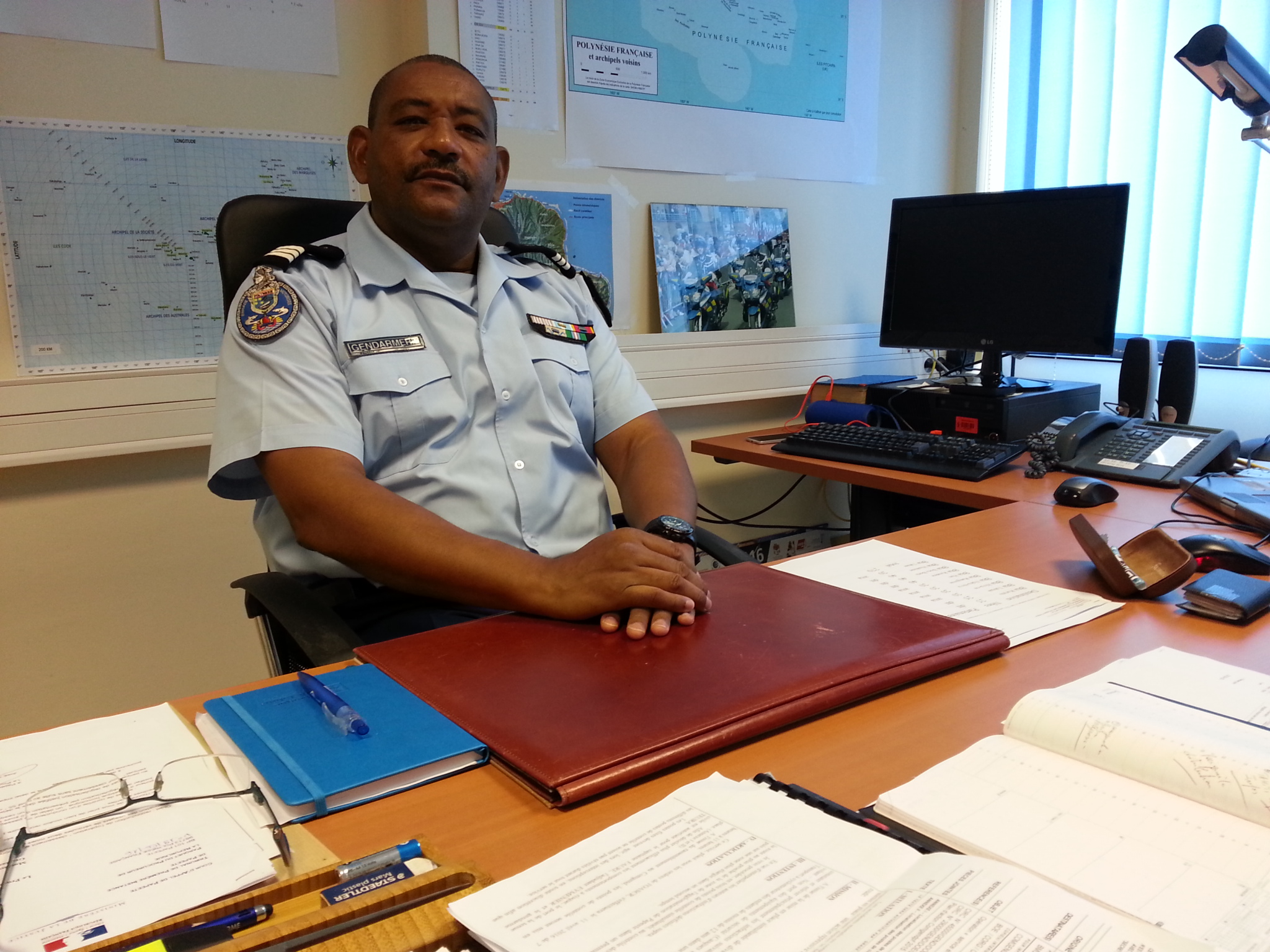 Le capitaine Olivier Faure, officier adjoint en charge de la sécurité routière pour la gendarmerie en Polynésie française.