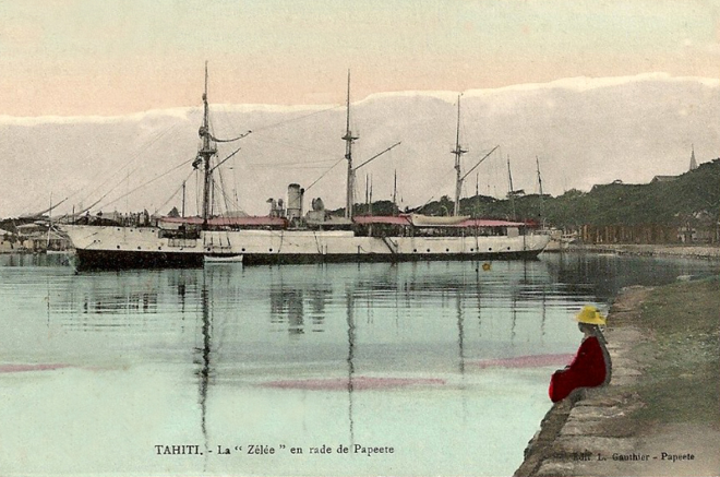 La Zélée, en rade de Papeete