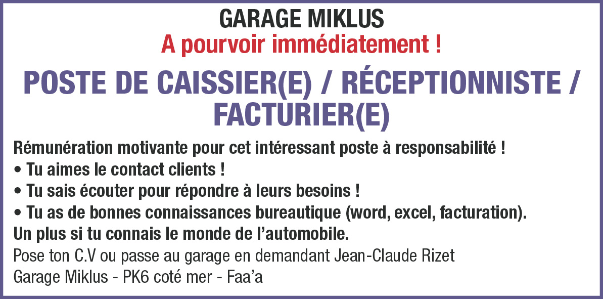 LA SOCIÉTÉ GARAGE MIKLUS RECRUTE : PLUSIEURS POSTES A POURVOIR !