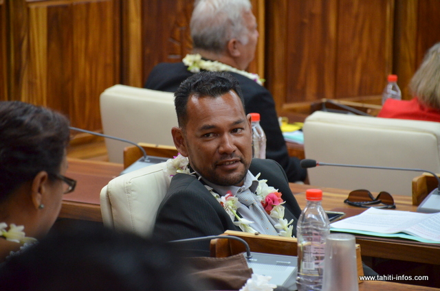Jacques Raioha, jeudi matin à l'assemblée de la Polynésie française.