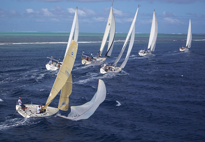 Pendant la Tahiti Pearl Regatta 2014 (Photo Bertrand Duquenne)