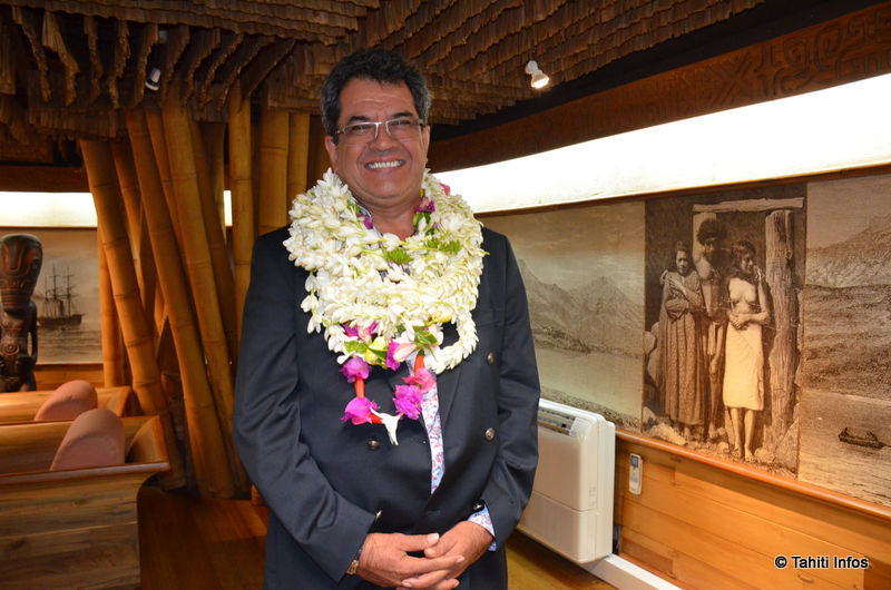 Edouard Fritch, Président de la Polynésie française, ce samedi matin dès son retour au fenua.
