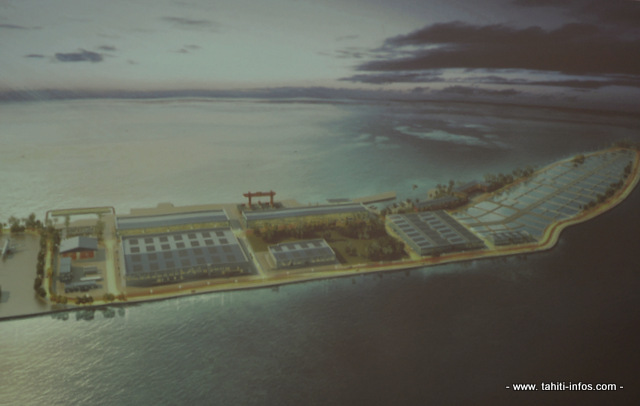 Une vue de ce que sera le complexe aquacole de Hao.