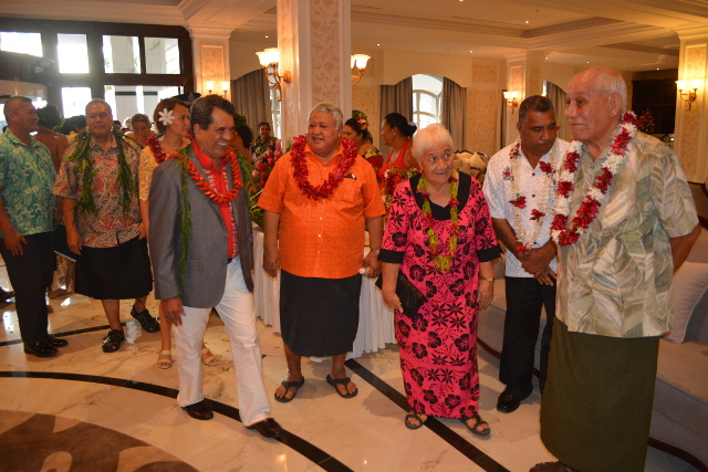 Edouard Fritch en compagnie du roi des Samoa, Tufuga Efi, et du Premier ministre des Samoa, Sailele Malielegaoi.