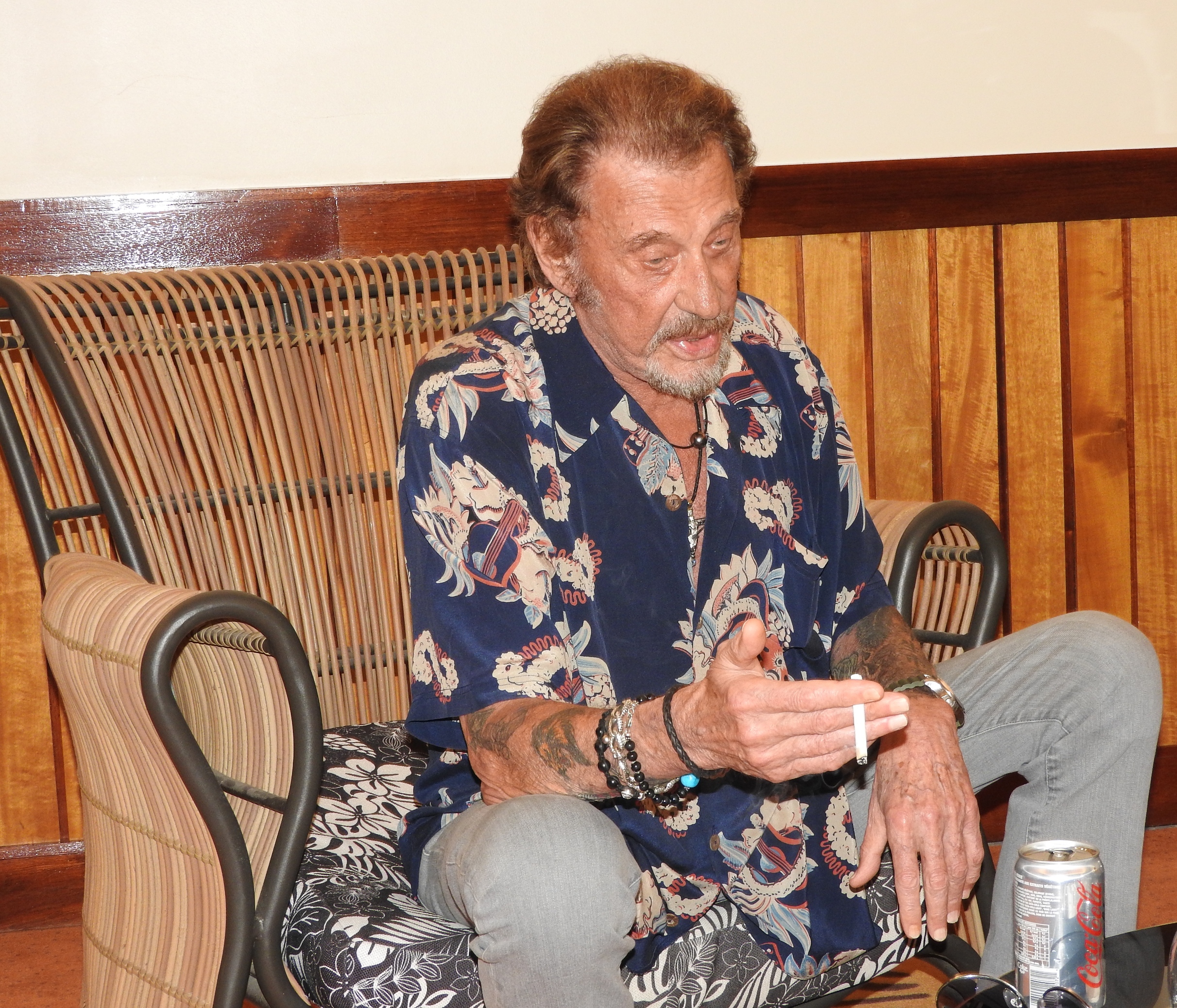 Johnny a hâte de monter sur scène... Rendez-vous dans moins d'une heure ! (Photo : Dominique Schmitt)